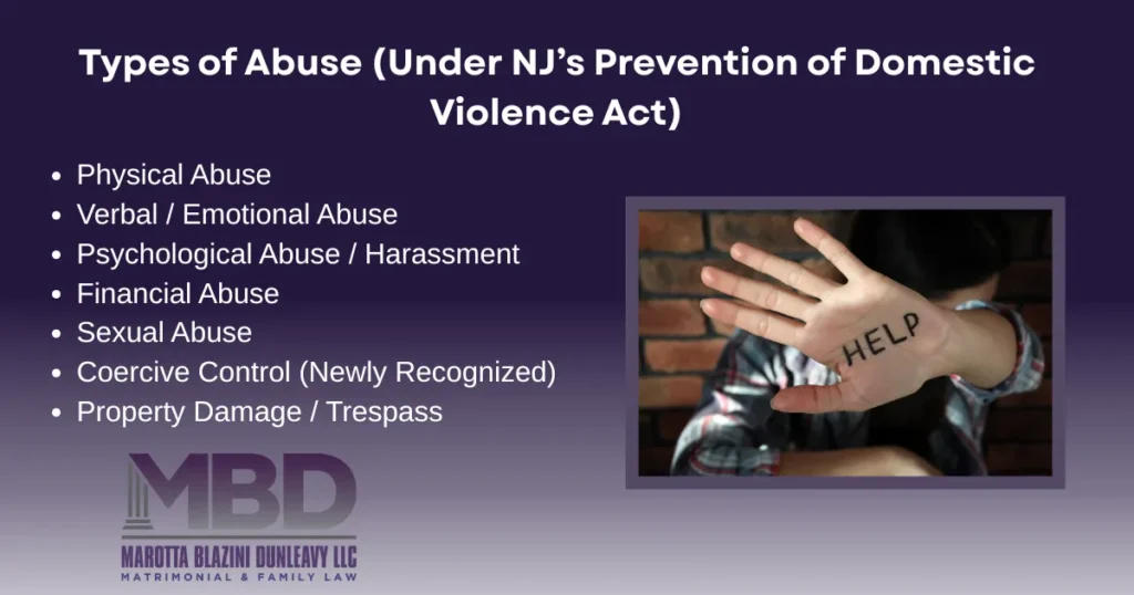 Types of Domestic Abuse under NJ law